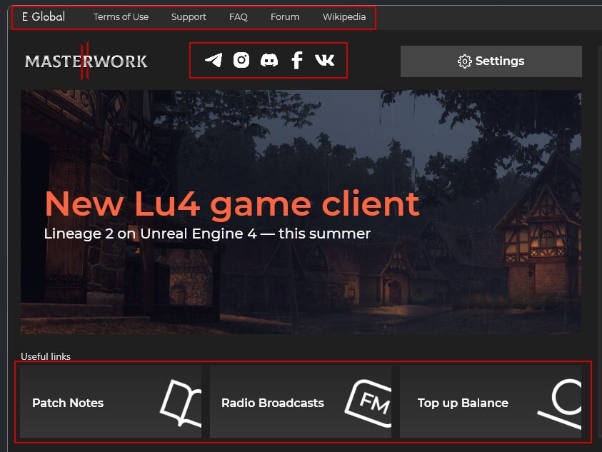 Launcher Settings MasterWork