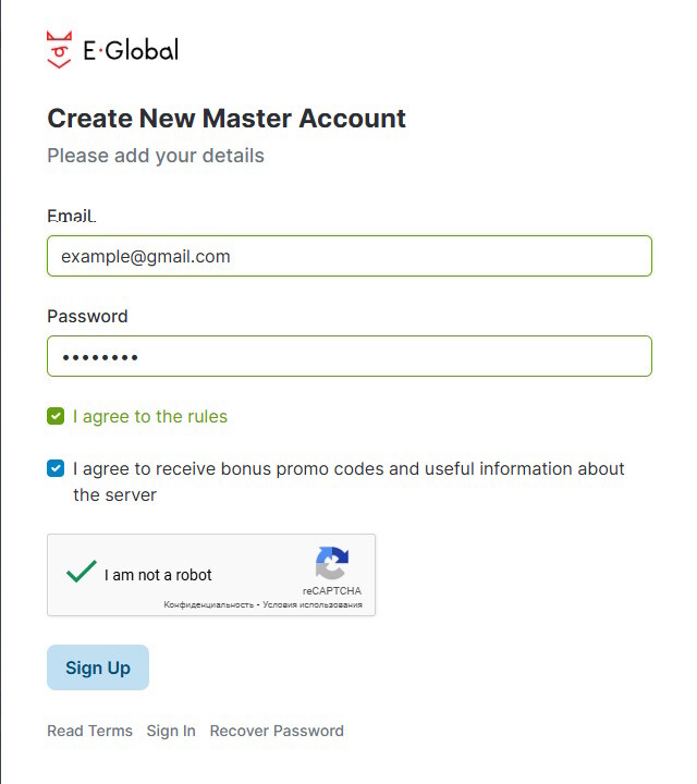 Create an Account MasterWork